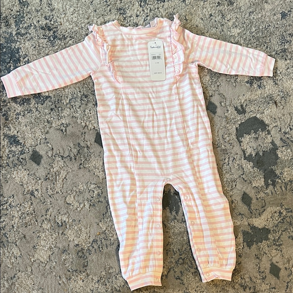 Splendid Pink and white stripe romper